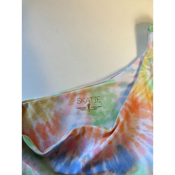 Skatie Nicole Swimwear Ellis Tie Dye One shoulder bikini top EUC pastel size XL - Picture 3 of 3